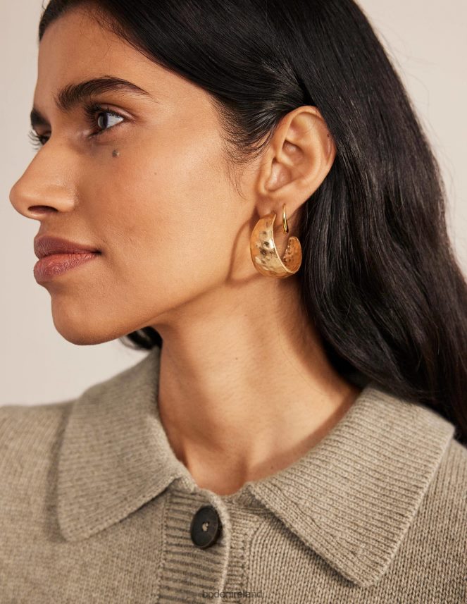 Gold Accessory Hammered Hoop Earrings Boden Women L466L62364