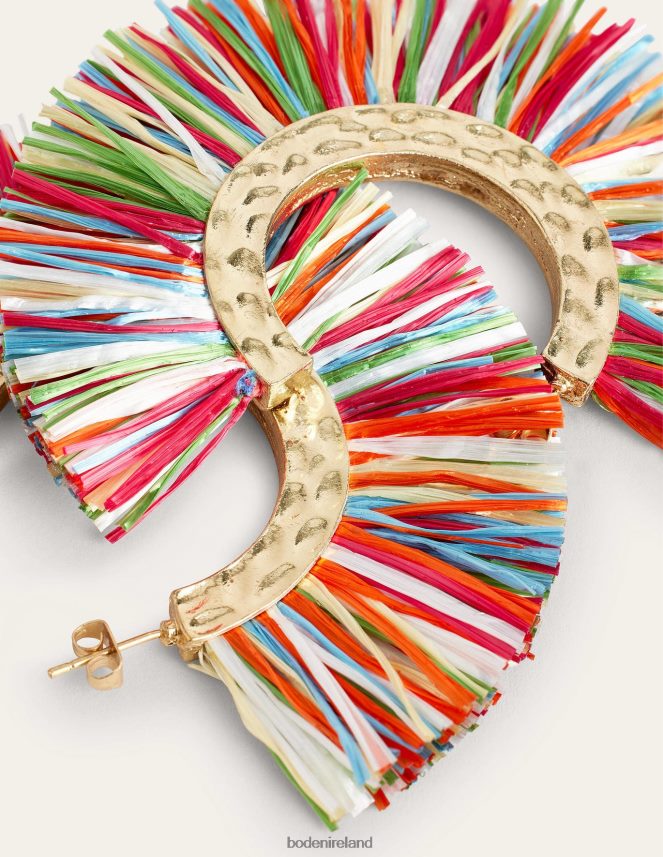 Multi Accessory Raffia Hoop Earrings Boden Women L466L62353