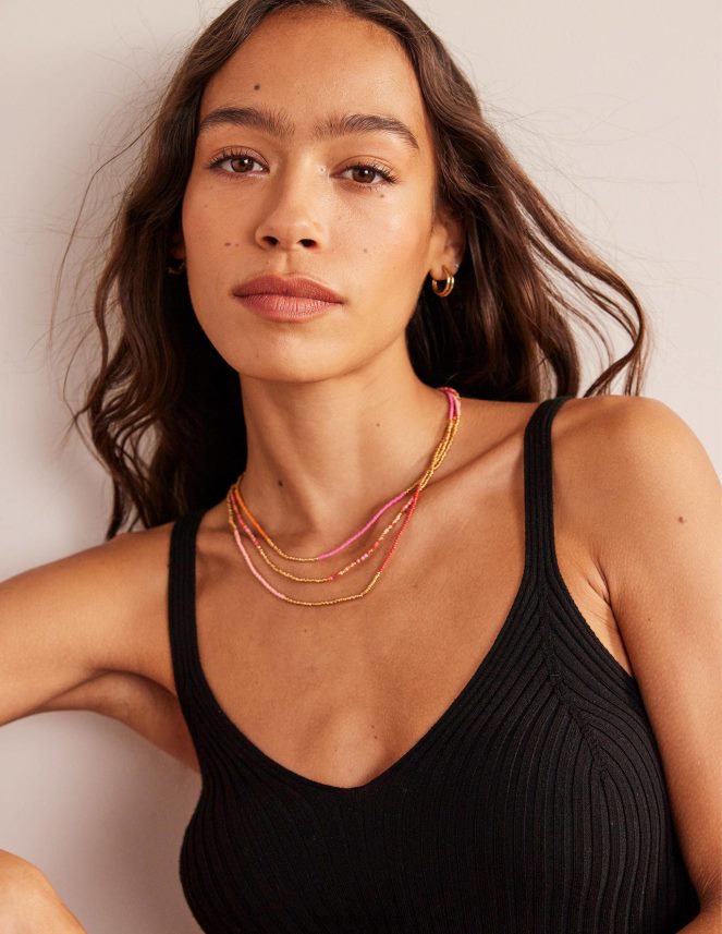 Pink Multi Accessory Beaded Necklace Boden Women L466L6736