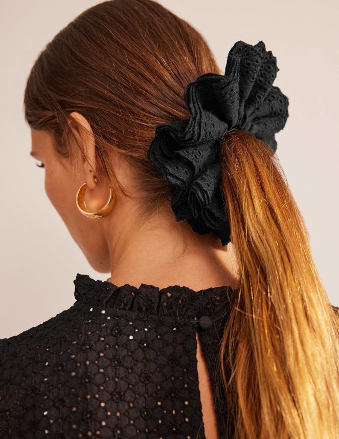 Black Accessory Broderie Scrunchie Boden Women L466L62352