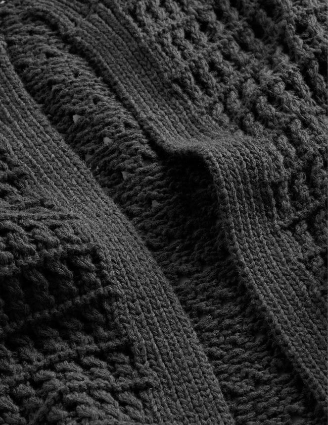 Black Clothing Crochet Coatigan Boden Women L466L61592