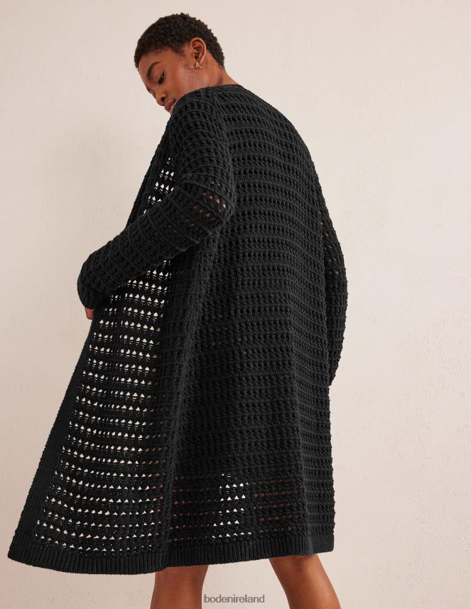 Black Clothing Crochet Coatigan Boden Women L466L61592