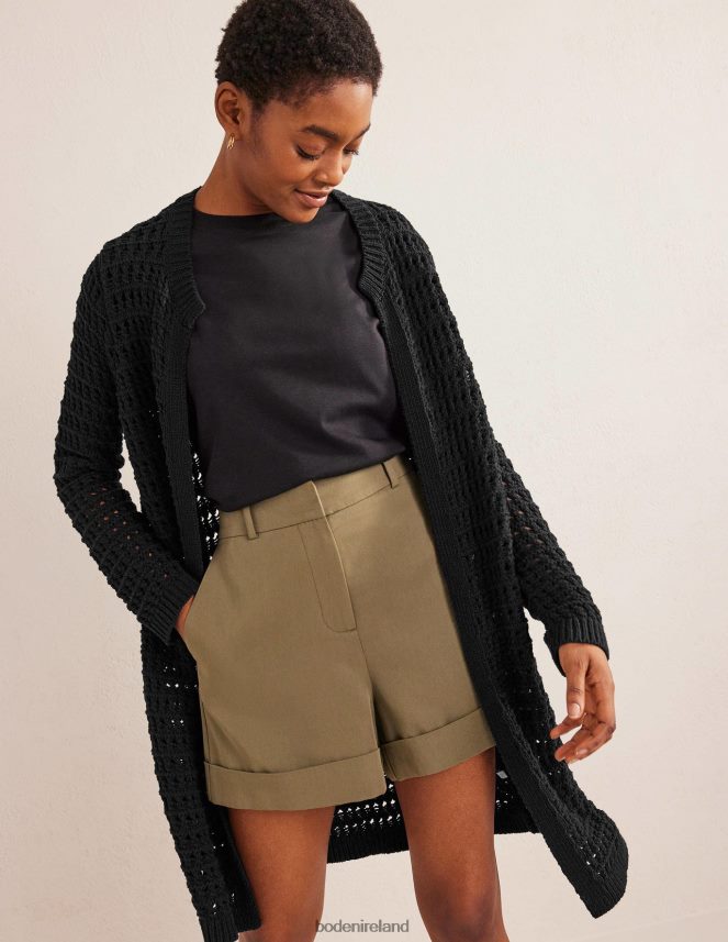 Black Clothing Crochet Coatigan Boden Women L466L61592