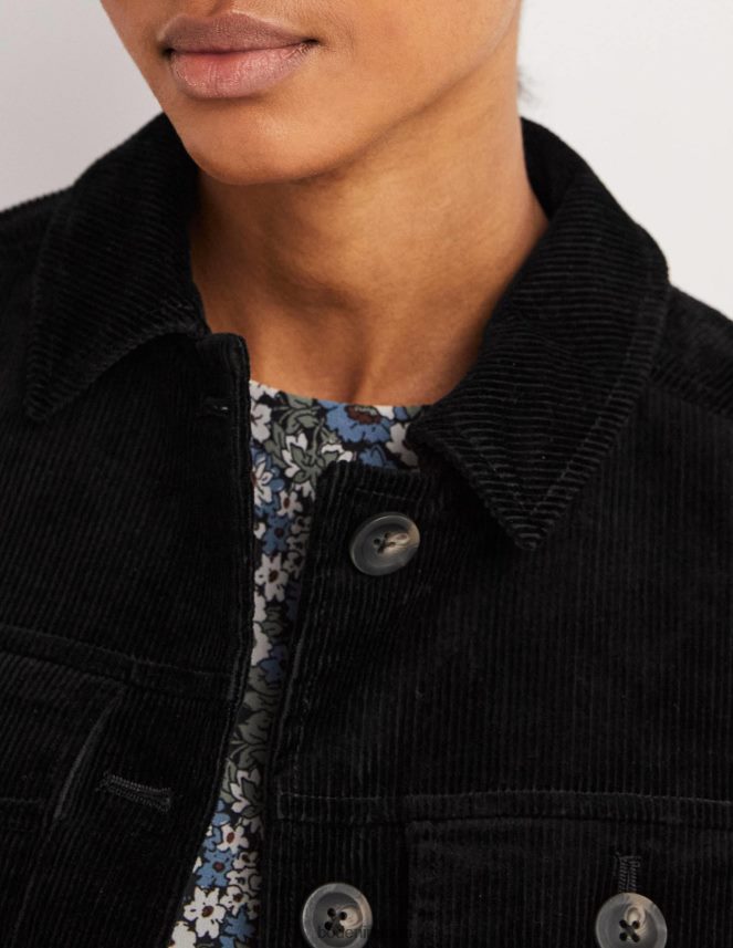 Black Clothing Cropped Cord Jacket Boden Women L466L61918