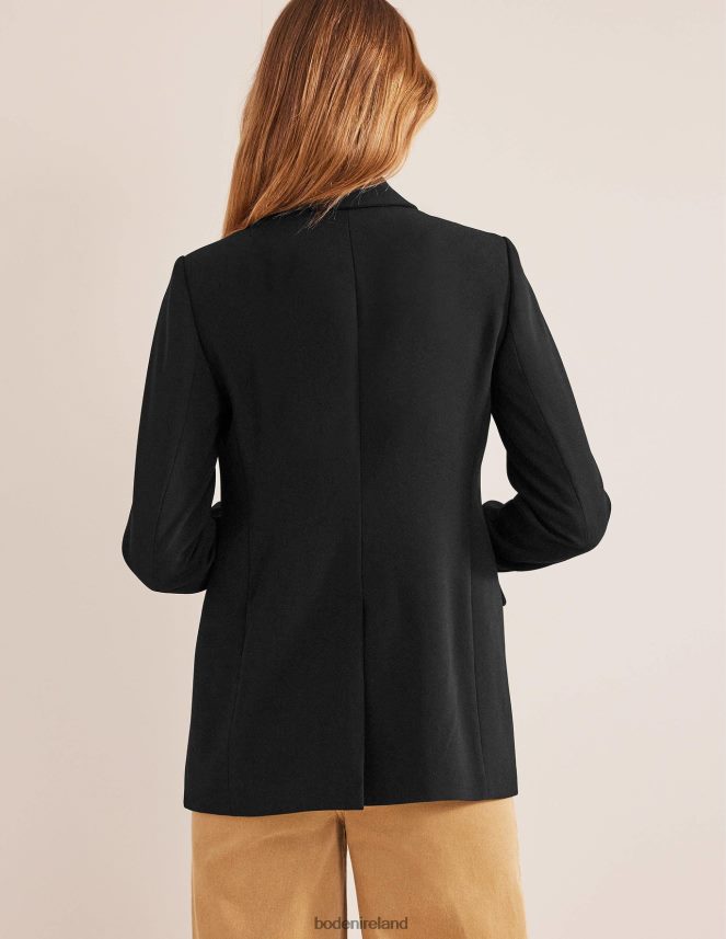 Black Clothing Double Breasted Crepe Blazer Boden Women L466L6936