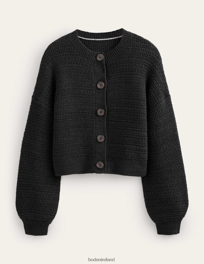 Black Clothing Textured Knitted Bomber Jacket Boden Women L466L61504