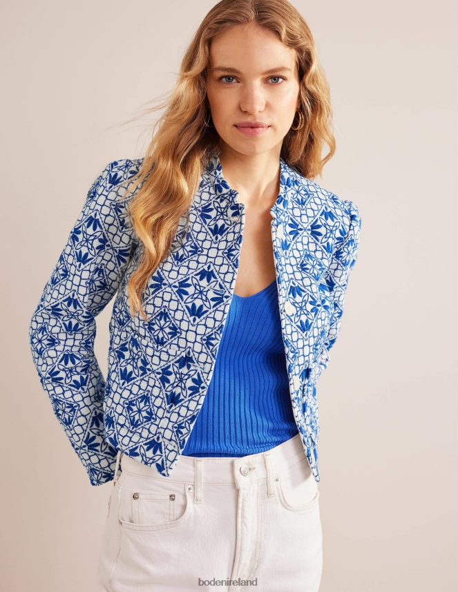 Blue Embroidered Clothing Embroidered Jacket Boden Women L466L6672