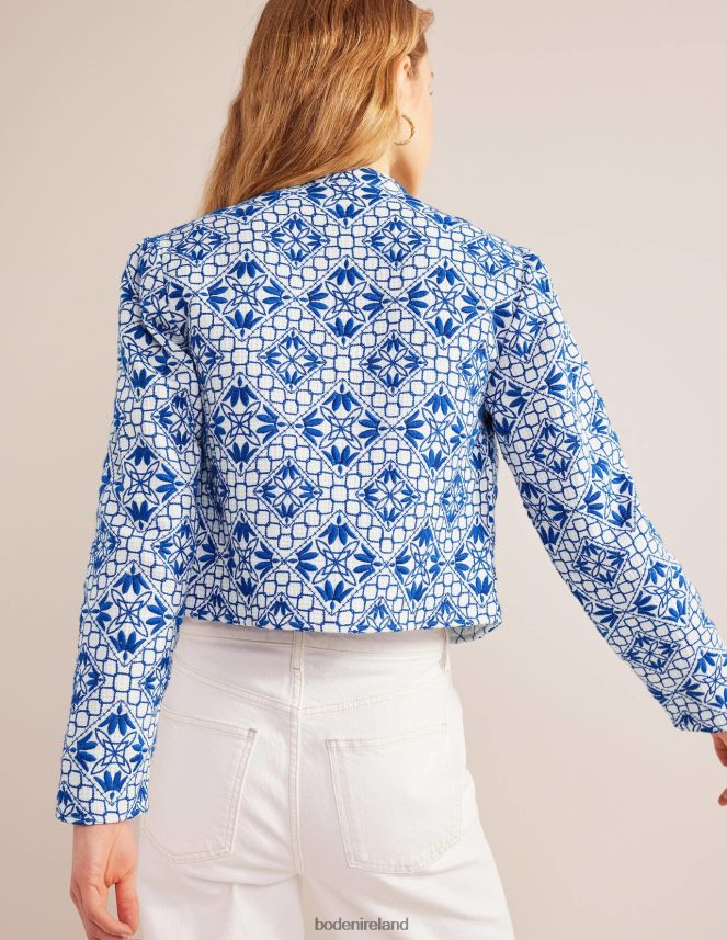 Blue Embroidered Clothing Embroidered Jacket Boden Women L466L6672