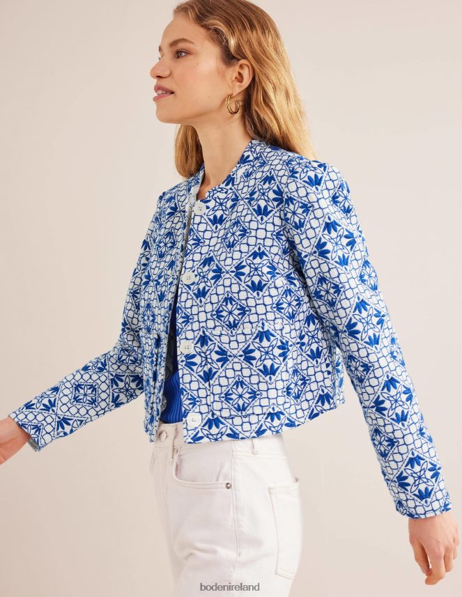 Blue Embroidered Clothing Embroidered Jacket Boden Women L466L6672