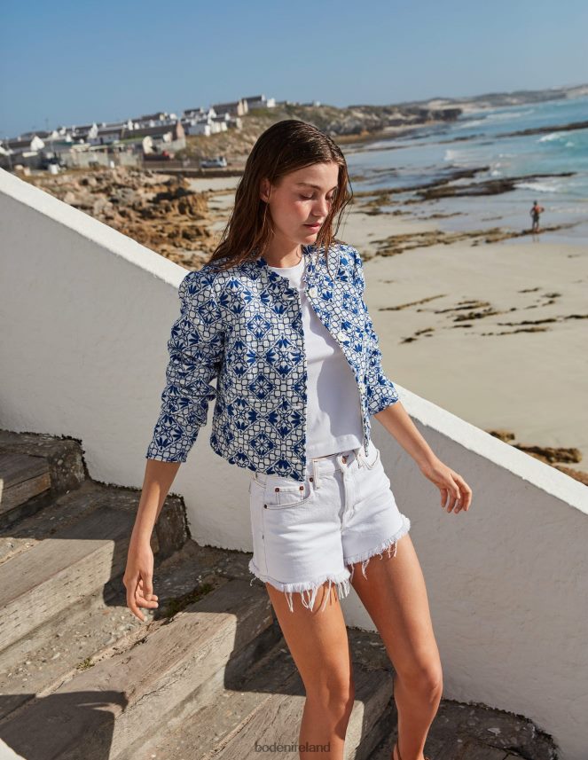 Blue Embroidered Clothing Embroidered Jacket Boden Women L466L6672