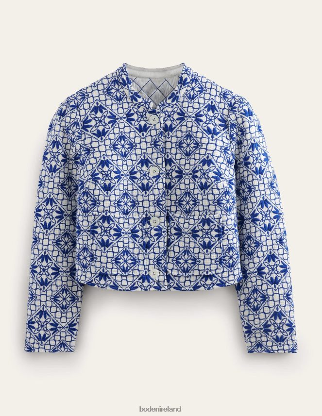 Blue Embroidered Clothing Embroidered Jacket Boden Women L466L6672