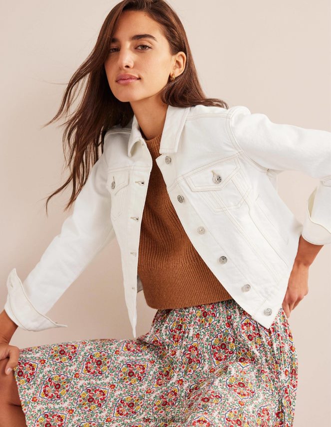 Ecru Clothing Rigid Denim Jacket Boden Women L466L6668
