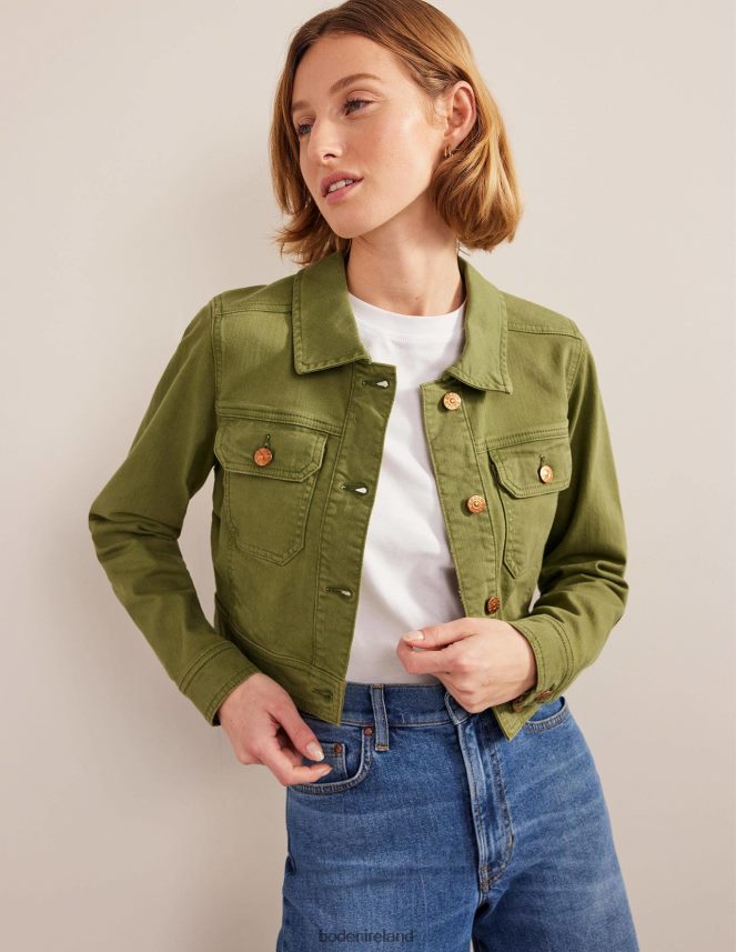 GREEN Clothing Cropped Casual Cotton Jacket Boden Women L466L61264