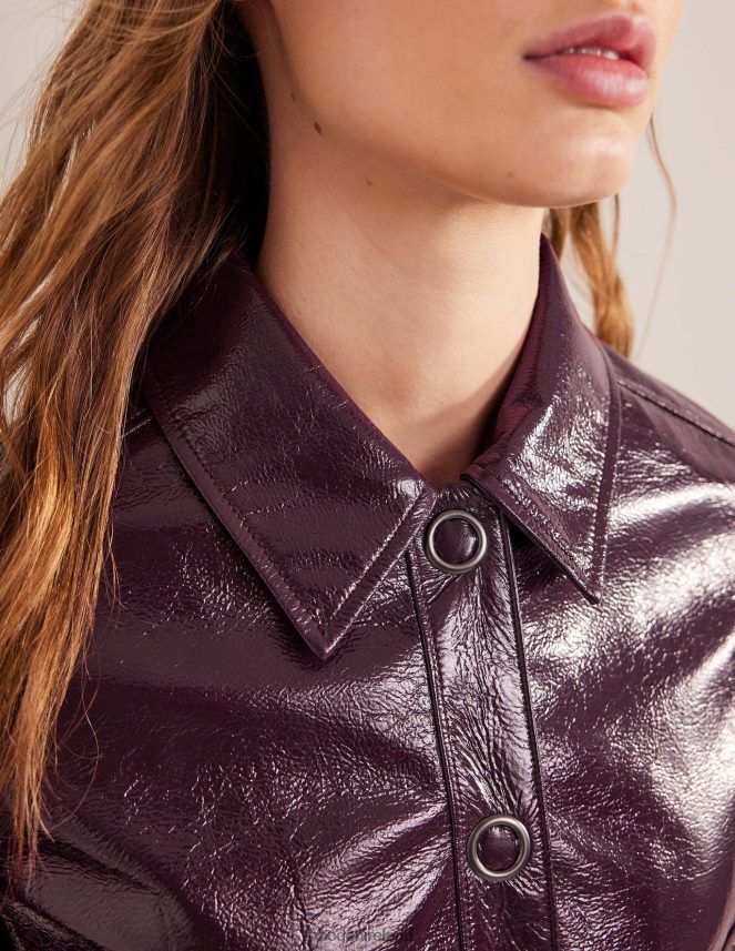 Maroon Clothing Cropped Collared Jacket Boden Women L466L61897