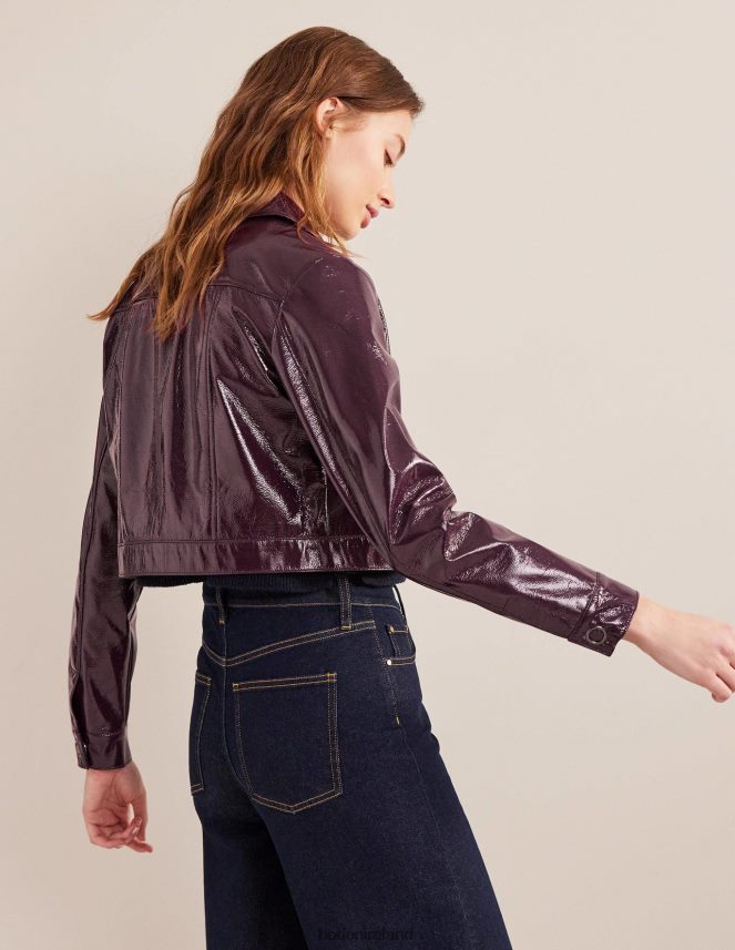 Maroon Clothing Cropped Collared Jacket Boden Women L466L61897