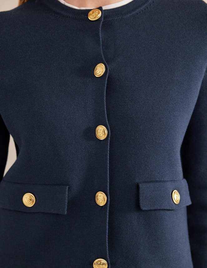Navy Clothing Holly Cropped Knitted Jacket Boden Women L466L62479