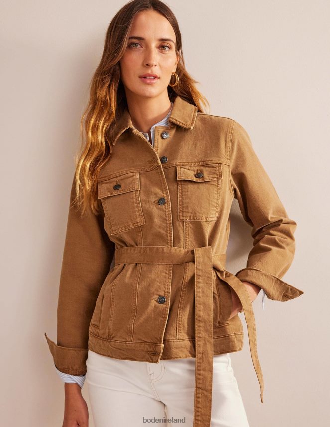 Raw Umber Clothing Belted Denim Jacket Boden Women L466L6676