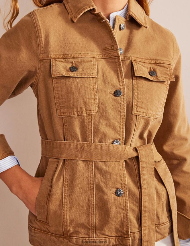Raw Umber Clothing Belted Denim Jacket Boden Women L466L6676