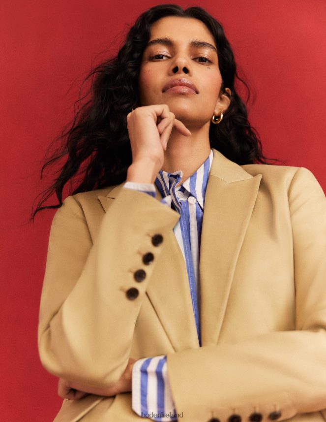 SLATE GREEN Clothing Double Breasted Twill Blazer Boden Women L466L61622