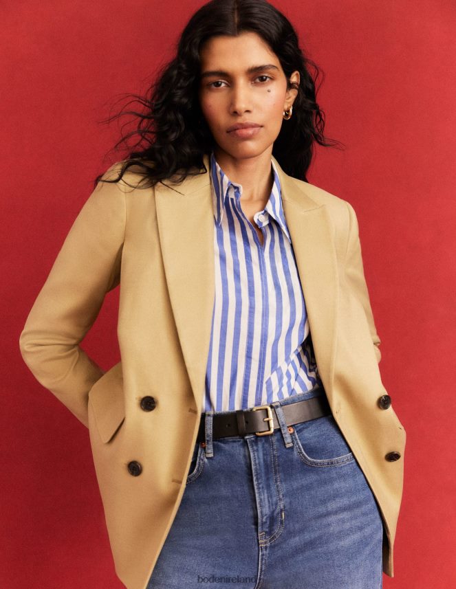 SLATE GREEN Clothing Double Breasted Twill Blazer Boden Women L466L61622