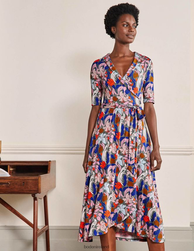 Alder & Oriental Bird Clothing Lavinia Jersey Wrap Dress Boden Women L466L62423