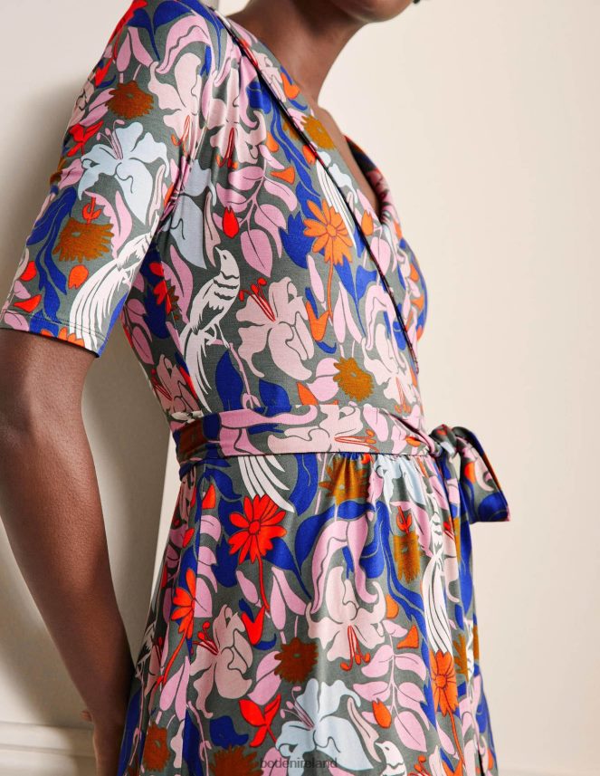 Alder & Oriental Bird Clothing Lavinia Jersey Wrap Dress Boden Women L466L62423