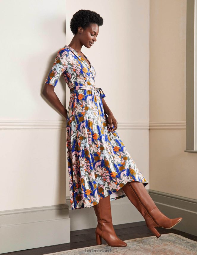 Alder & Oriental Bird Clothing Lavinia Jersey Wrap Dress Boden Women L466L62423