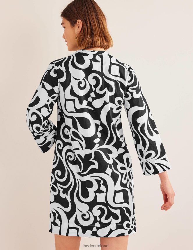 Black & Bloom Azure Clothing Notch Neck Mini Shift Dress Boden Women L466L62147