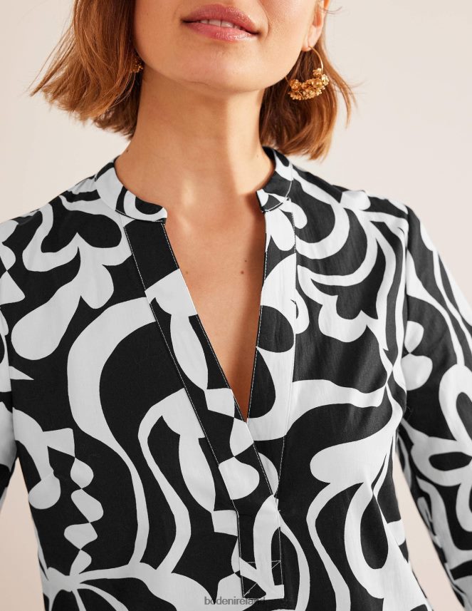 Black & Bloom Azure Clothing Notch Neck Mini Shift Dress Boden Women L466L62147