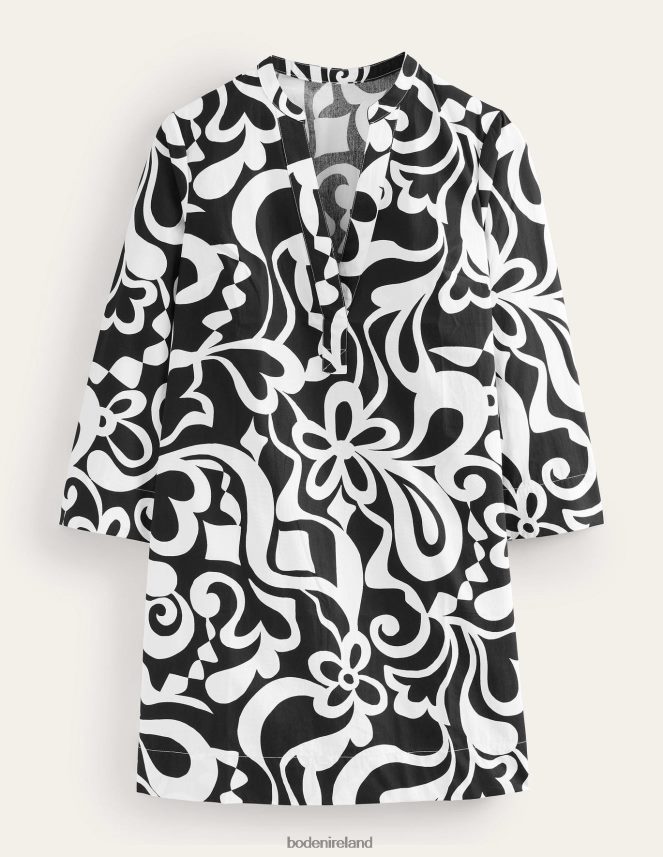 Black & Bloom Azure Clothing Notch Neck Mini Shift Dress Boden Women L466L62147