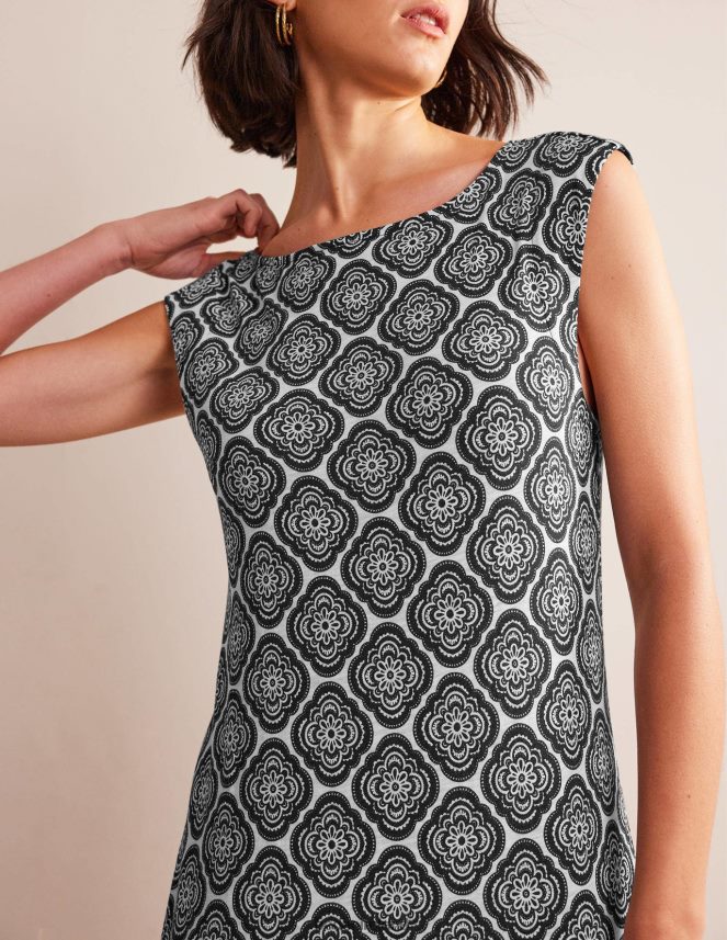 Black & Botanic Blush Clothing Sleeveless Jersey Shift Dress Boden Women L466L6949