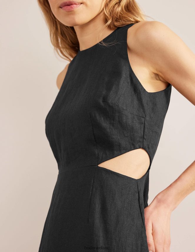 Black Clothing Cut Out Linen Midi Dress Boden Women L466L62273
