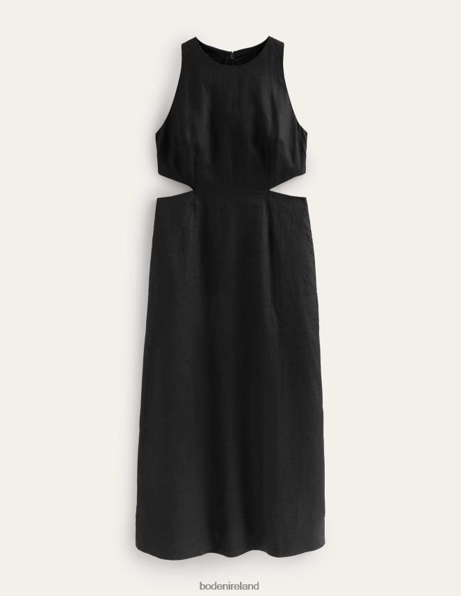 Black Clothing Cut Out Linen Midi Dress Boden Women L466L62273