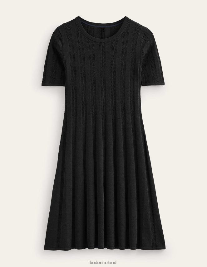 Black Clothing Flared Stitch Mini Dress Boden Women L466L61137