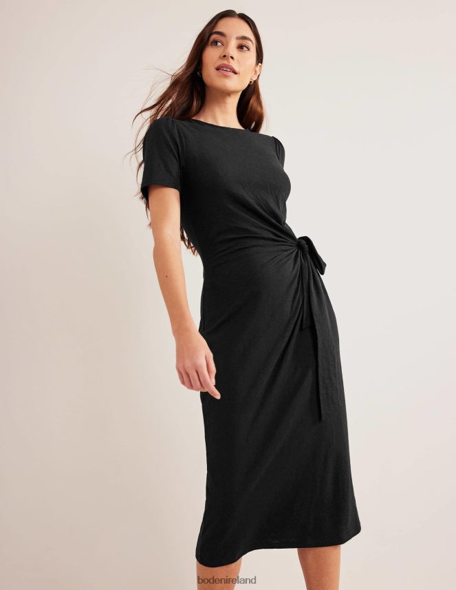 Black Clothing Knot Front Jersey Midi Dress Boden Women L466L62391