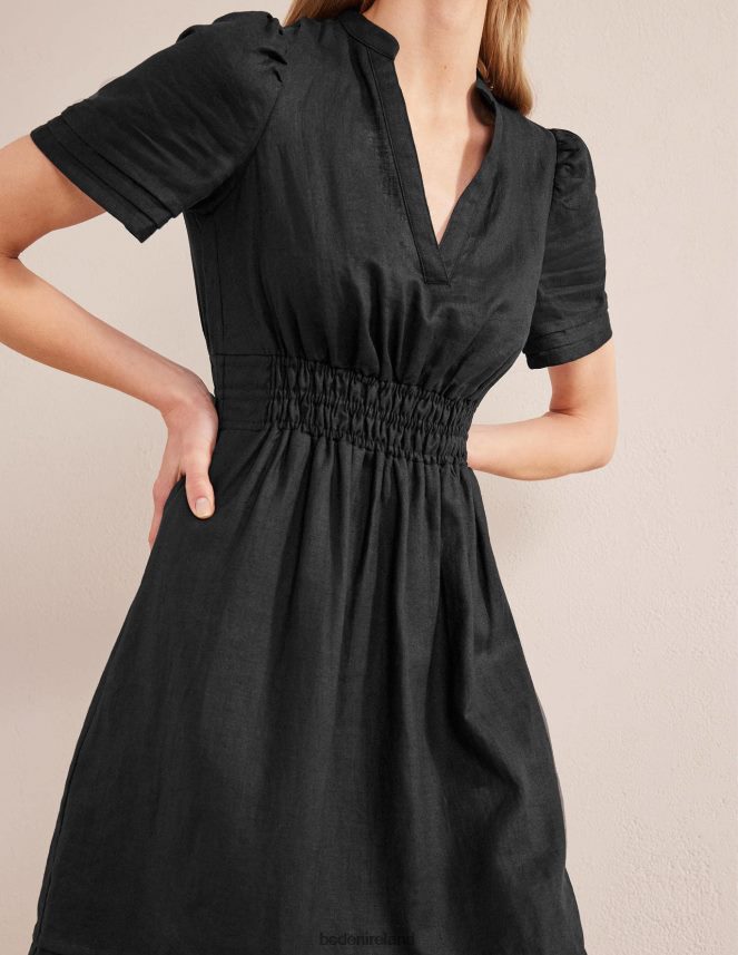 Black Clothing Pintuck Detail Midi Dress Boden Women L466L663