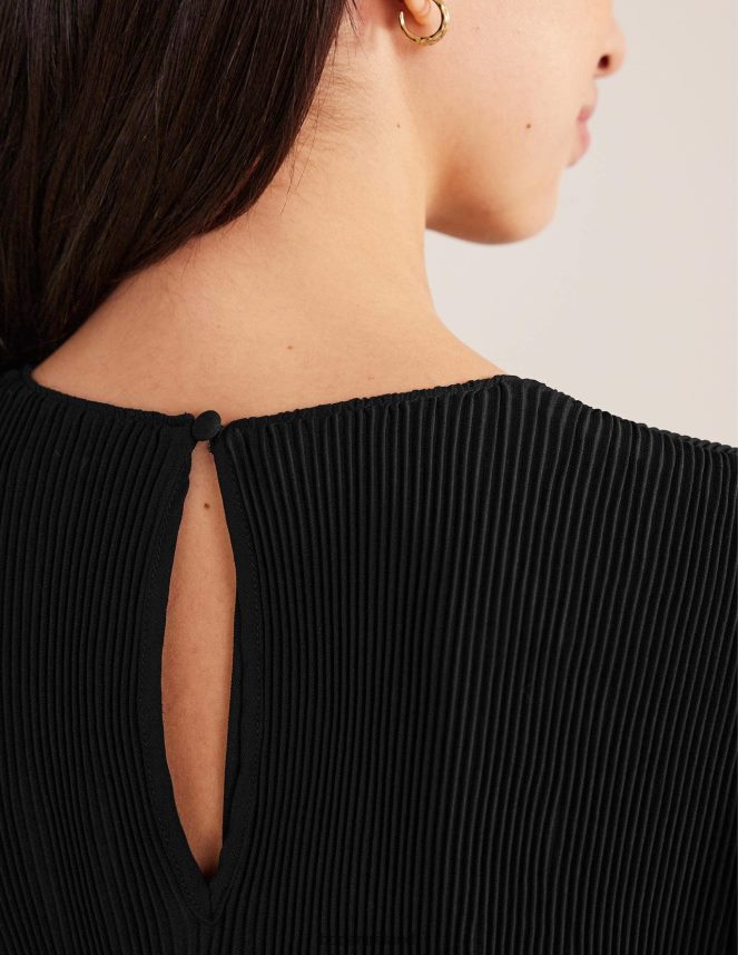 Black Clothing Plisse Mini Dress Boden Women L466L61441