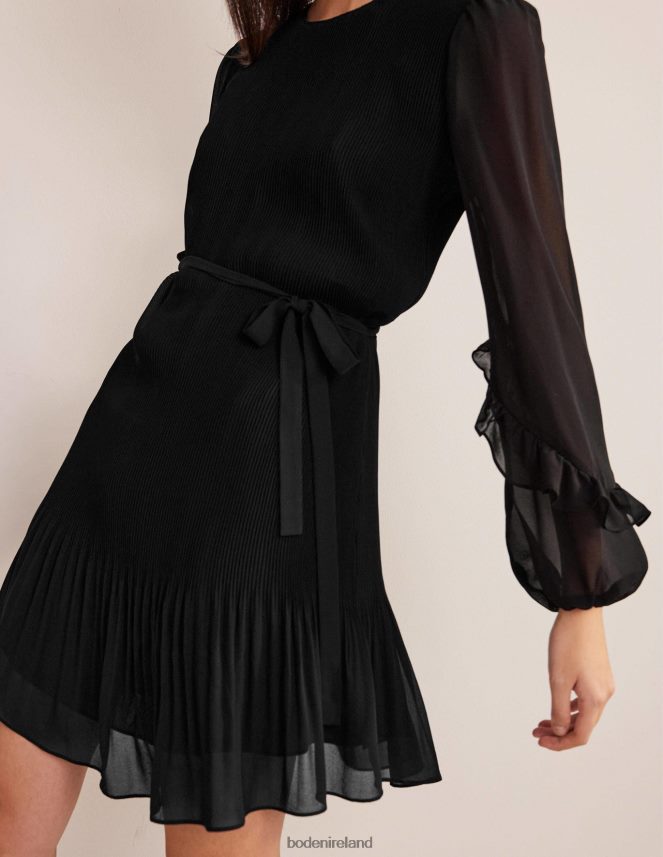 Black Clothing Plisse Mini Dress Boden Women L466L61441
