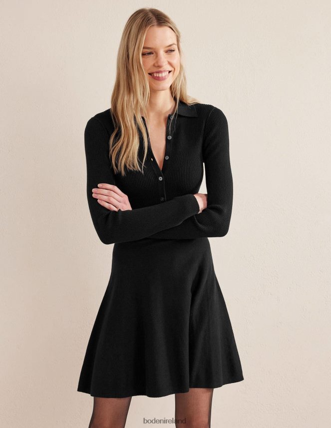 Black Clothing Rib Detail Knitted Mini Dress Boden Women L466L61299