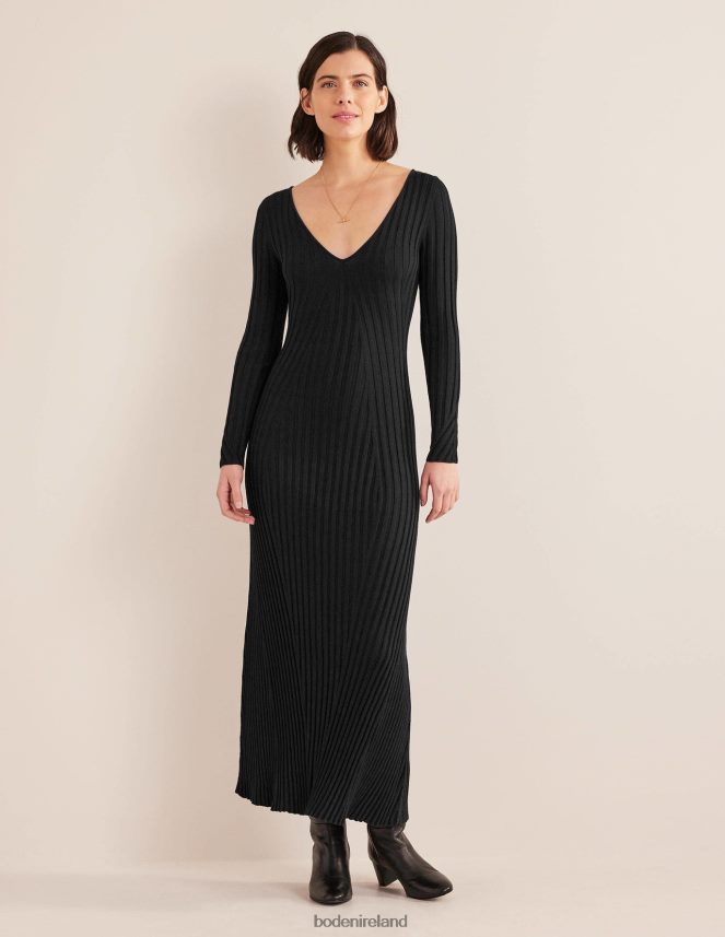 Black Clothing Ribbed Knitted Maxi Dress Boden Women L466L61874
