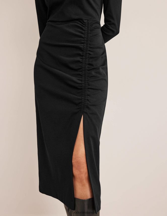 Black Clothing Ruched Side Jersey Dress Boden Women L466L61462