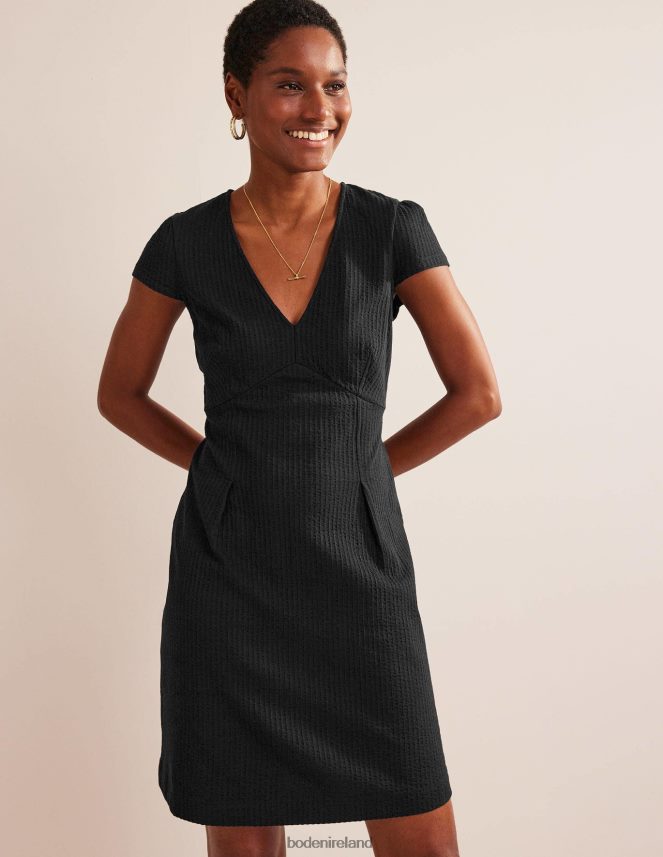 Black Clothing Seersucker Jersey Tea Dress Boden Women L466L62271