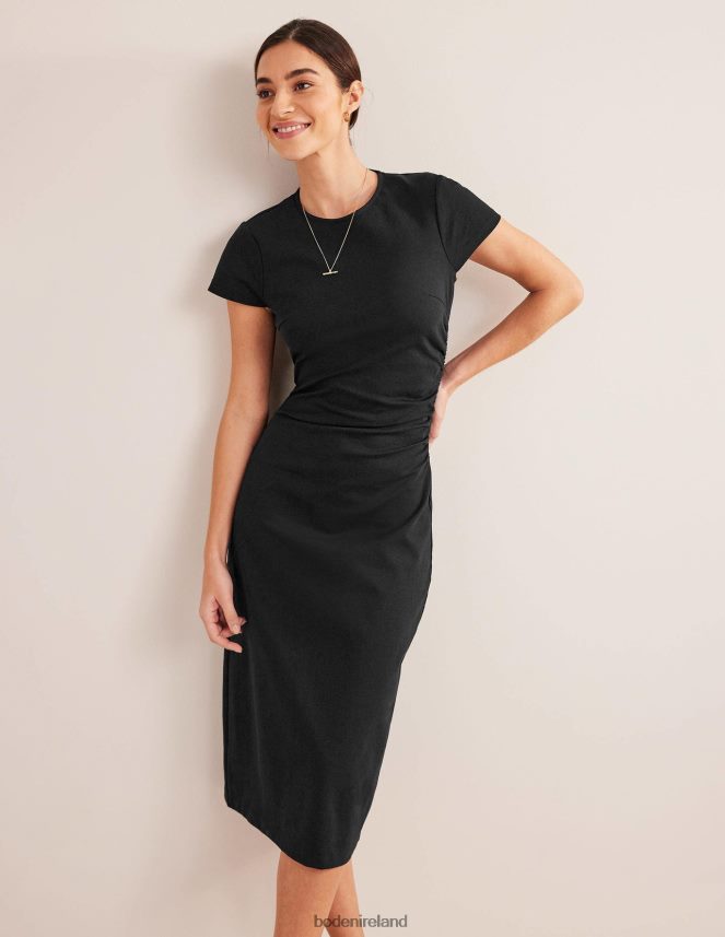Black Clothing Side Ruched Jersey Midi Dress Boden Women L466L61470