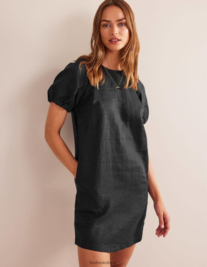 Black Clothing Sleeve Detail Linen Mini Dress Boden Women L466L671