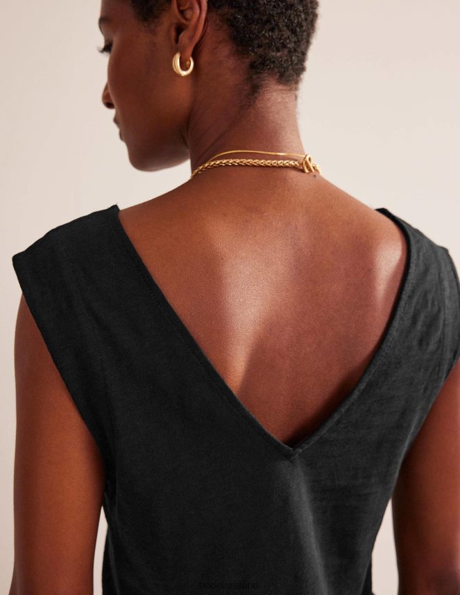 Black Clothing Sleeveless Jersey Shift Dress Boden Women L466L635