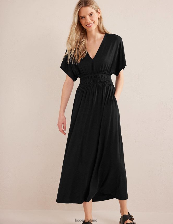 Black Clothing Smock Waist Jersey Maxi Dress Boden Women L466L61479