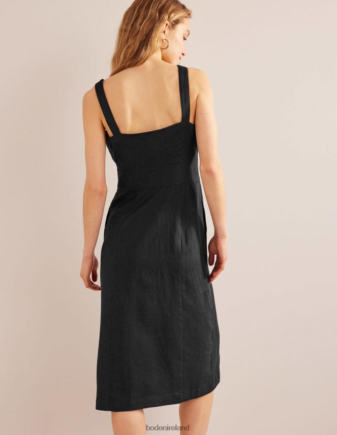 Black Clothing Strappy Linen Midi Dress Boden Women L466L6970