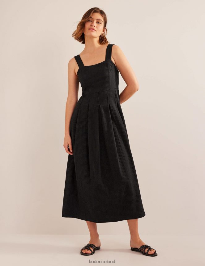 Black Clothing Strappy Seersucker Midi Dress Boden Women L466L6998