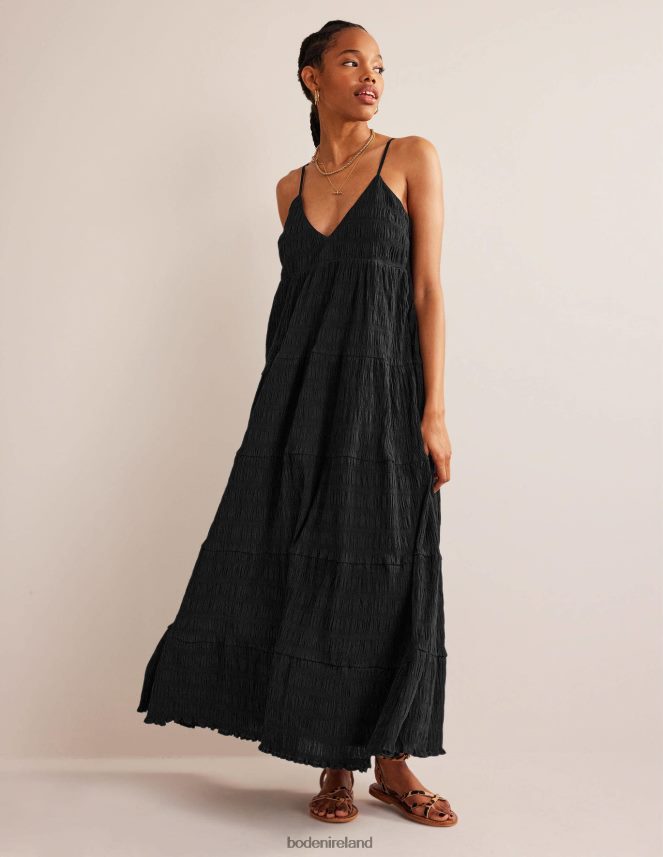 Black Clothing Strappy Tiered Maxi Dress Boden Women L466L685