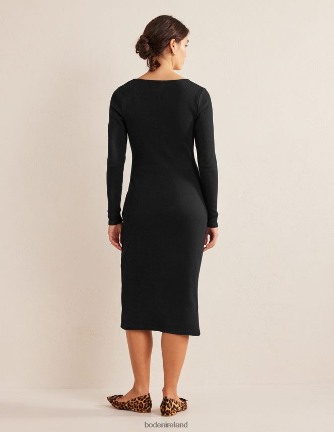 Black Clothing Sweetheart Ribbed Jersey Dress Boden Women L466L6924
